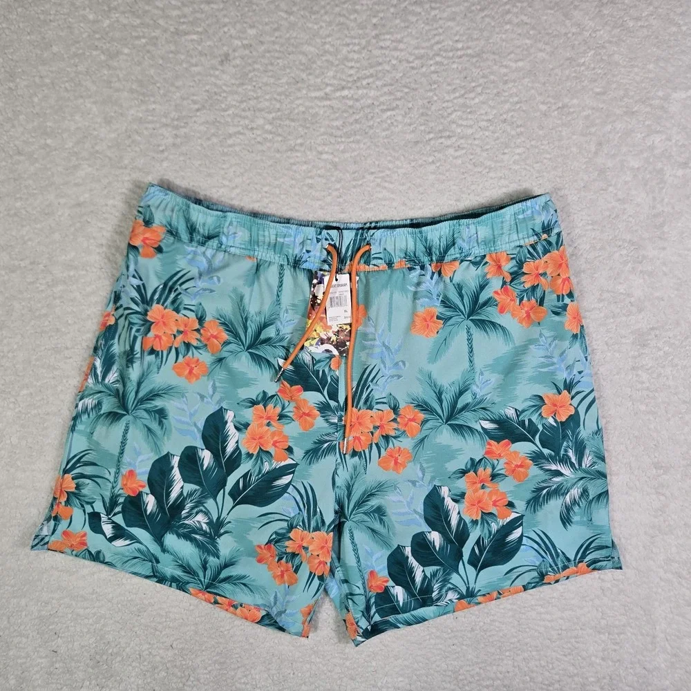 Robert Graham Swim Shorts Mens XL Tropical Forest Brief Lined Swim Trunks NWT